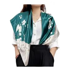 Lenço de Cetim Feminino 90 x 90 cm Cabeça De Cabelo De Seda Hijab Cachecol Xale Bandana Echarpe Quadrado Moda Praia