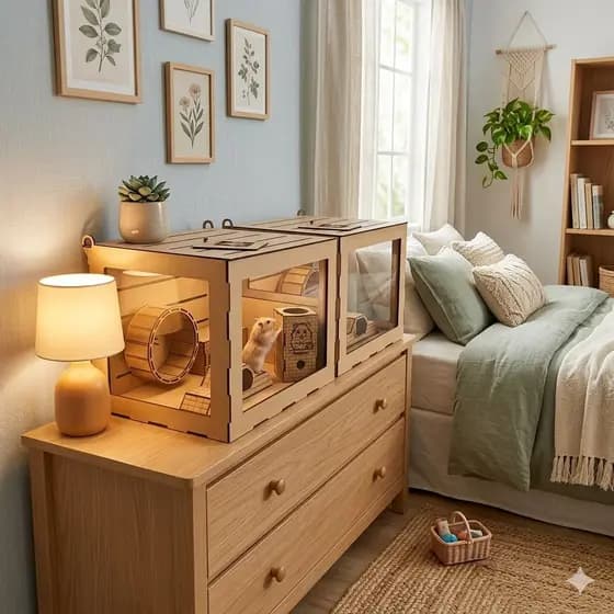 2 Caixas Terrario Gaiola Alojamento Para Hamster Em Mdf 30X30X35 Sem Acessórios