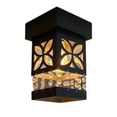 Luminaria Lustre Sobrepor Plafon E27 Petala Cristal