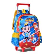 Kit Mochila Rodinhas - Mochila Carrinho - Mochila Com Lancheira e Estojo - Mochila Aventureiros