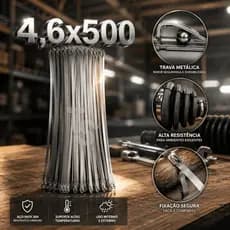 Abraçadeiras Cinta Fita Homocinética Kit Metal Polido Ziptie Lacre Presilha Fitilho Grande 4,6x500mm