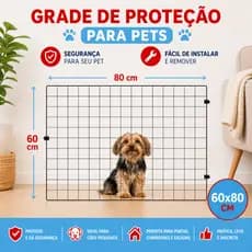 Grade Portão Proteção Pet Cachorro De 60x80cm Cães Pequenos