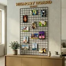 Memory Board Painel De Foto 60x100cm 20 Mini Prendedores Quadro Recados Tela Aramada Mural De Recado