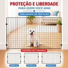 Grade Portão Proteção Pet Cachorro Cães Pequenos - Escolha Medidas e Cor - 60x80, 60x100 ou 80x100cm