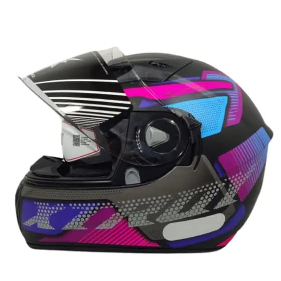 Capacete Moto Ebf Xtroy Com Óculos Solar Interno Fumê + Narigueira Feminino e Masculino