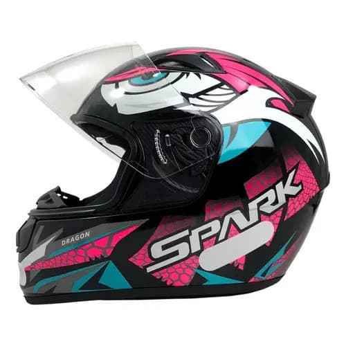 Capacete Moto Feminino Ebf New Spark Esportivo Com Narigueira Viseira 2mm