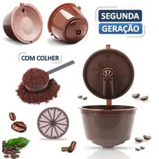 1 Cápsula Reutilizável Dolce Gusto Recarregável Segunda Geração Com Colher
