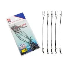 Empate de Aço Albatroz C/ Girador e Snap 10cm (30Lb/13,6Kg) - 5 Peças