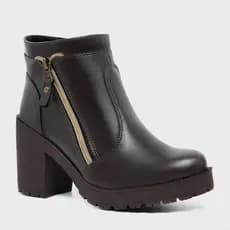 Coturno Feminino Bota Salto Tratorado Meia Pata Conforto Moda Promoção Botinha
