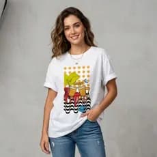 Blusa Feminina Camiseta Estampa Brasilidade Brasil Mulher Gola Redonda