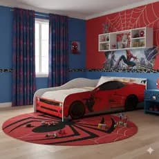 Cama Infantil Carro Homem Aranha Menino Quarto Temático Divertido e Seguro