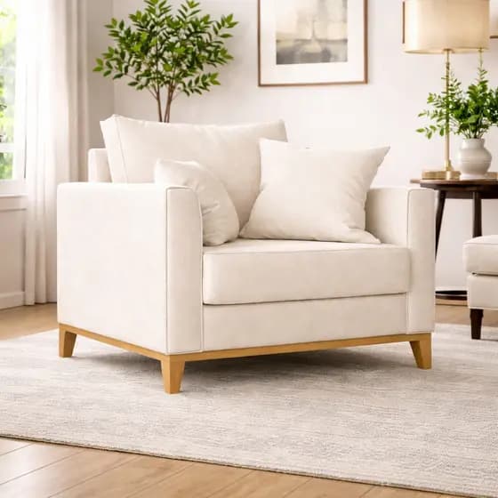 Poltrona Cadeira Benny Premium Decorativa Para Salão Sala Escritório Recepção Pés Madeira Maciça
