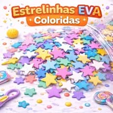 Estrela EVA 3cm Colorida 100 Peças Artesanato Lembrancinhas Decoração