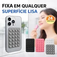 Suporte Celular Ventosa Silicone 24 Pontos Fixa Espelho Vidro Azulejo Mãos Livres Gravar Vídeo live