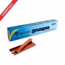 Grampo 26/6 Bacchi Cobreado Caixa com 1000 Unidades | Grampos para Grampeador