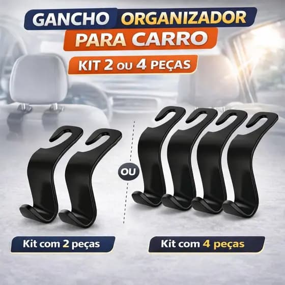 Gancho Banco Carro Porta Bolsa Sacola Organizador Kit 2 4 Unidades