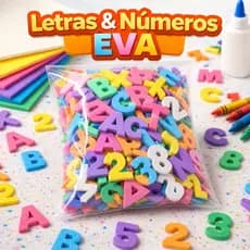 Letras Números EVA 4,5cm Coloridos Kit 55 Peças Alfabeto Educativo Escolar Artesanato Infantil