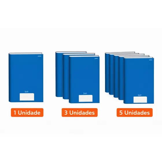 Caderno Brochurão CD 48 Folhas Azul Stiff Jandaia – Kit com 1, 3 ou 5 Unidades