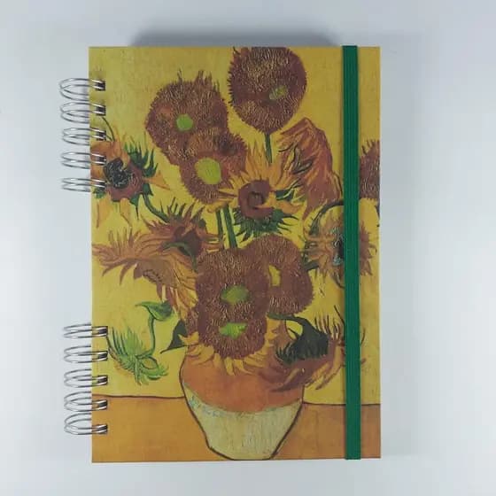 Sketchbook Van Gogh - Os girassóis - caderno desenho artesanal diário capa dura 15x21,5 cm 100 páginas 180g