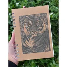 Caderno Sketchbook para Desenho - 20,5x14,5cm - 140 Páginas de 180g - Miolo Liso - tigre 1