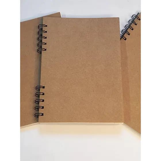 Caderno Espiral Pautado 144 Folhas 15x21cm Ecológico Reciclado Capa Kraft Flexível