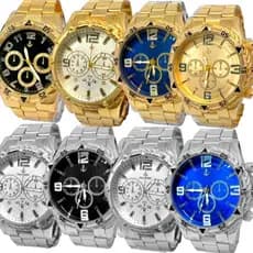Kit 2/4/6/8/10 Relógio Masculino 10 Relogio Pulseira Em Aço Relogio Dourado Relógio Prata de Pulso original Top