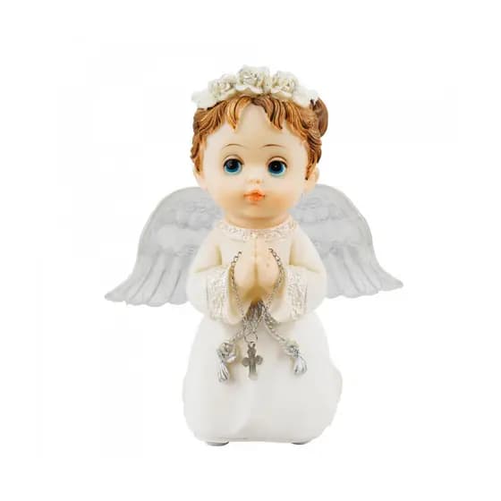 Anjinho Roupa Branca Oração 15cm - Enfeite Resina