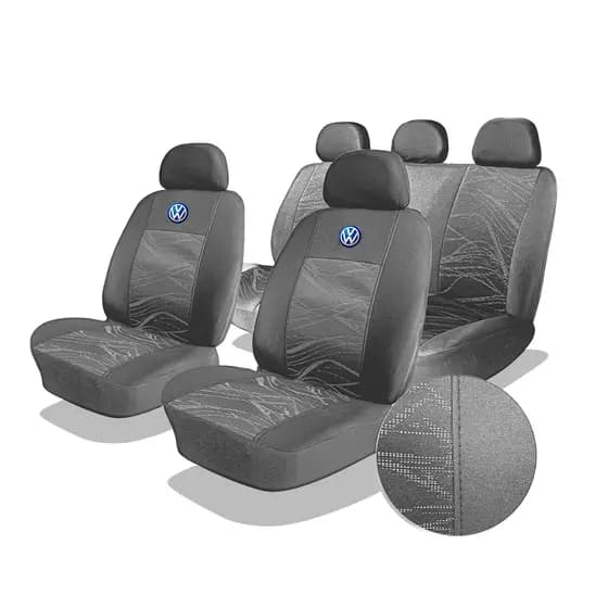 Capa De Banco Automotivo Para Carro Gol Voyage Fox Golf Tecido Cores Cinza e Preto