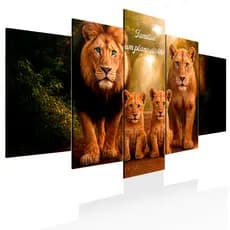 Quadro Decorativo Família Projeto De Deus Leões 115x60