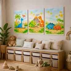 Quadro para Quarto Infantil Dinossauro Bebe Decoração MDF 3mm