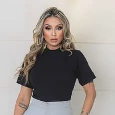 Camiseta feminina Gola alta estilosa Blusa feminina lisa 100% Algoda Premiun