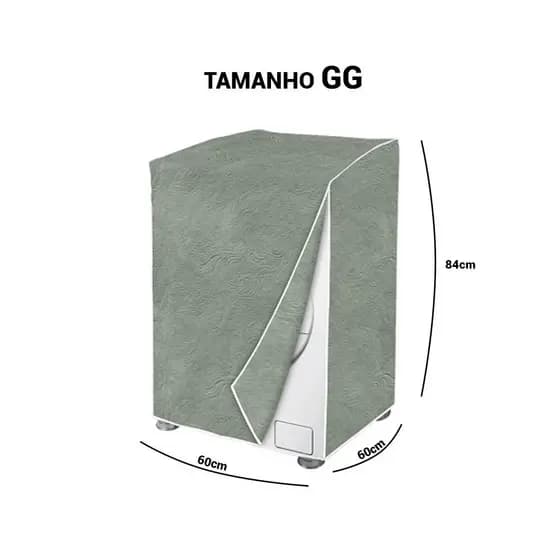 Capa Maquina de Lavar roupa  Flanelada Bege Perolizada GG
