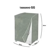 Capa Maquina de Lavar roupa  Flanelada Bege Perolizada GG