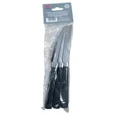 Kit Conjunto Faca Mesa Inox Cabo Preto Linha Gramado Alta Durabilidade Jantar
