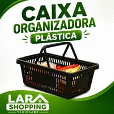 Caixa Organizadora Plástica Vazada Retangular Preta Armazenamento Prático Durável