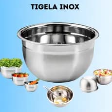 Tigela Inox Multiuso 20cm Profissional Resistente Cozinha Bolos Saladas Festa