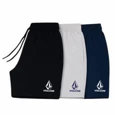 KIT 3 SHORTS VOLCOM DIAMANTE SURFING BERMUDA TACTEL ELASTANO DRY FIT VERÃO SKATE