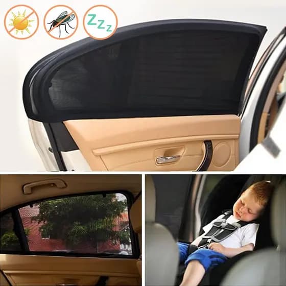 Kit de cortinas pra janela de carro proteção do seu bebe contra sol/insetos e ventos fortes