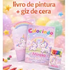 Kit Colorir Personalizado Infantil | 30 Livros de Pintura + Giz de Cera  Lembrancinha Festa Infantil QUALQUER TEMA
