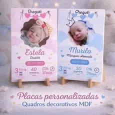 Placa Personalizada com Foto – Placa Cheguei, Maternidade, Decoração Quarto Bebê MDF