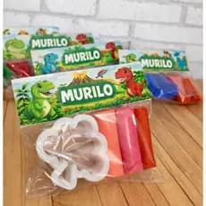 Kit Massinha Personalizada  + Molde Lembrancinha Festa Tema Nome Idade Infantil
