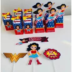 Kit Festa Personalizada Caixinhas milk e pirâmide + Topper de Bolo Qualquer Tema Lembrancinhas Infantil