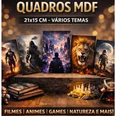 Quadros Geek para Quarto Gamer – Kit 3 Placas MDF Filmes e Séries