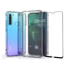Kit de capinha e película de vidro 3d para celular xiaomi redmi note 8