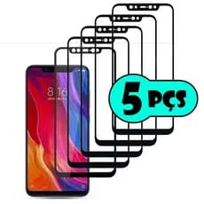 Kit com 5 Películas 3D de vidro resistente protetor de tela para Xiaomi Mi8
