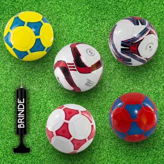 Bola de futebol capotão + bomba cores variadas