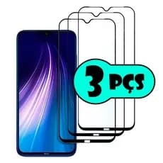 3 Películas Full Cover 3D da tela para Xiaomi Redmi Note 8
