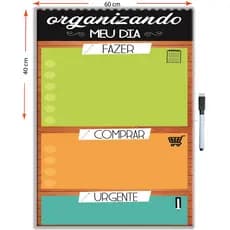 Quadro Lousa Planejador Mensal / Planejamento Semanal Planner 40x60 metal