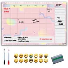 Planner De Parede Magnético Quadro Lousa Planejador Mensal / Planejamento Semanal Planner GIGANTE metal - Quadro Branco