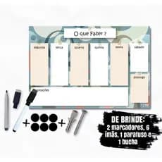 Quadro Lousa Planner Abstrato  GIGANTE + 2 Canetas, 6 imãs, parafuso e bucha